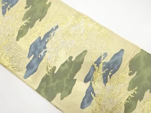 アンティーク　雲に荒波模様織出し袋帯（材料）